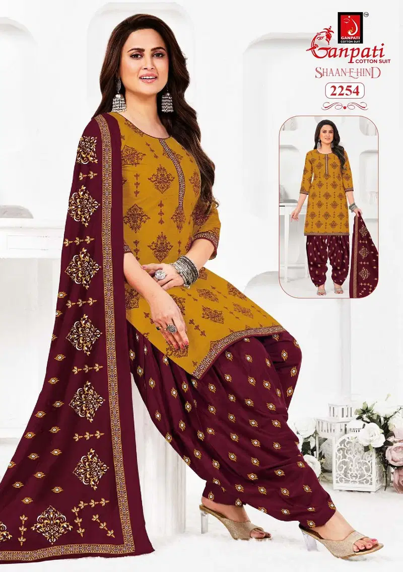 Shaan E Hind Patiyala Vol 11 By Ganpati Cotton Kurti With Bottom Dupatta Wholesale Online